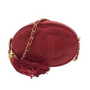 Chanel Mini Tassel Lambskin Chain Shoulder Bag Red